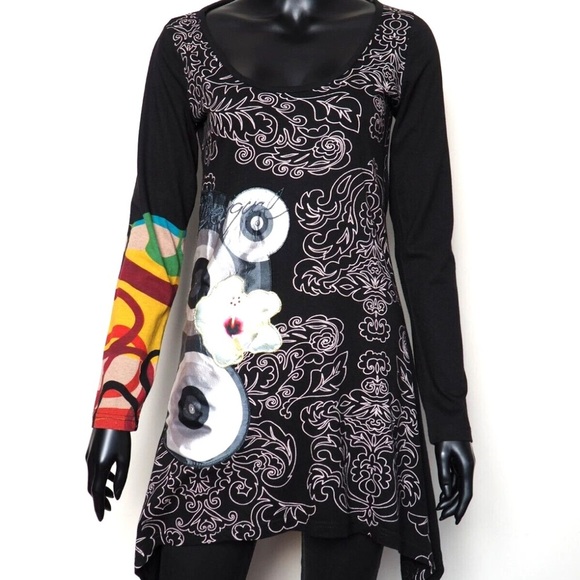 Desigual Addie Printed Embroidered Tunic Top - Picture 2 of 15